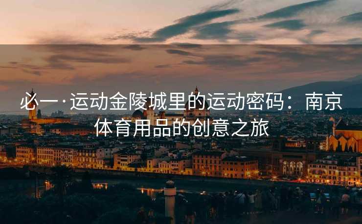 必一·运动金陵城里的运动密码：南京体育用品的创意之旅